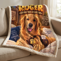 Roger the Cuddle Tax Collector Sherpa Fleece Blanket – Cute Golden Retriever Dog Throw for Pet Lovers, Cozy Gift
